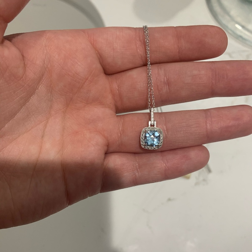 Women’s MACY’S Blue diamond necklace/ earring set